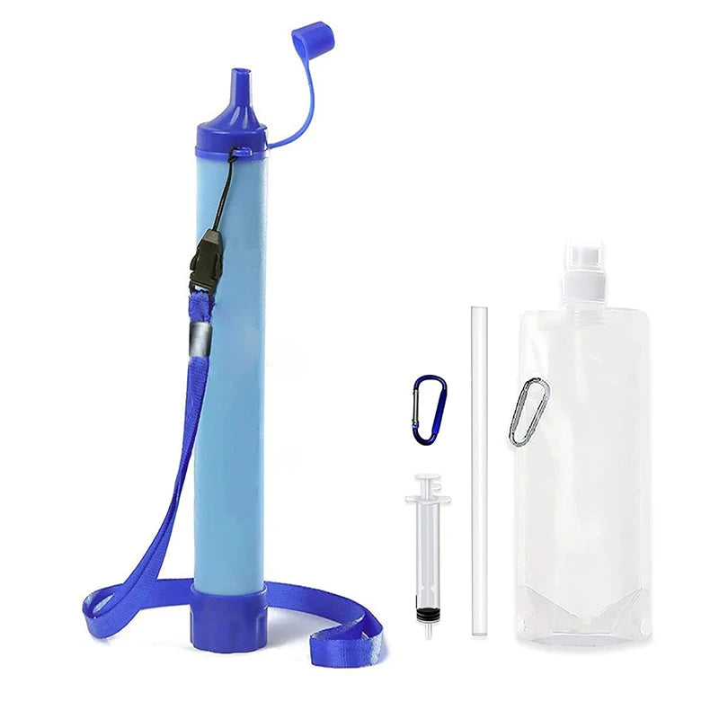 Filtre à eau à paille — Filtration 4 étapes, portable, sans batterie ni produit chimique