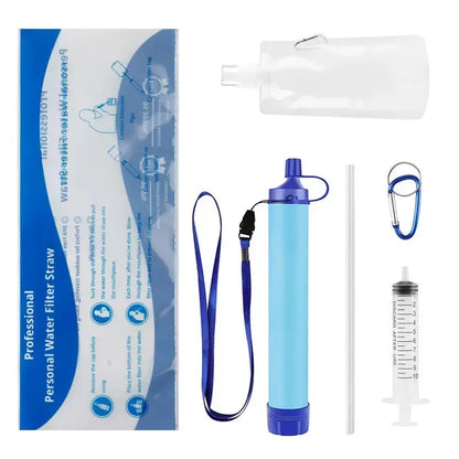 Filtre à eau à paille — Filtration 4 étapes, portable, sans batterie ni produit chimique