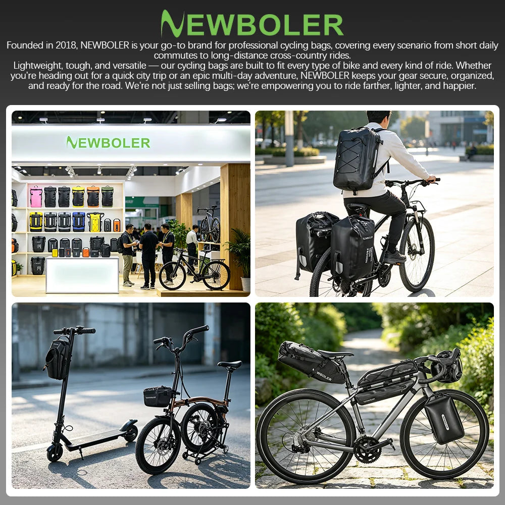 Page de marque NEWBOLER — magasin et vélos de bikepacking équipés de sacoches NEWBOLER