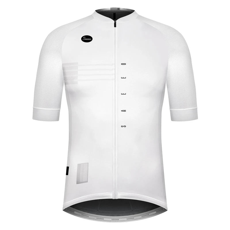 Variante jersey 3 — maillot cyclisme homme coloris blanc intégral, coupe ajustée