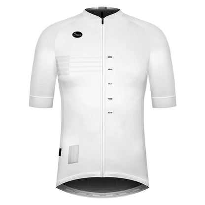 Variante jersey 3 — maillot cyclisme homme coloris blanc intégral, coupe ajustée