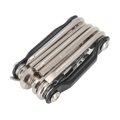 Variante Black — outil partiellement déplié, lames estampillées avec leurs tailles (PH1, 5mm, hex 6mm…)