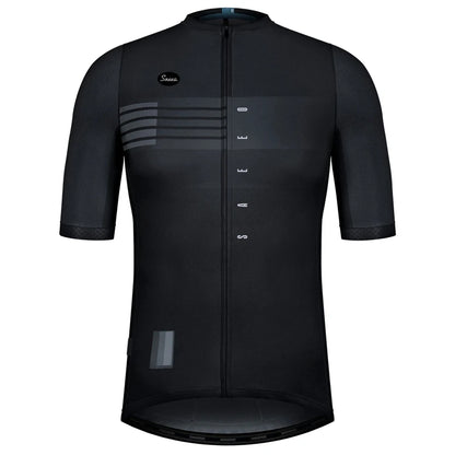 Variante jersey 5 — maillot cyclisme homme coloris noir intégral avec détails graphiques ton sur ton