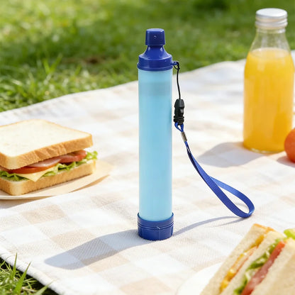 Filtre à eau à paille — Filtration 4 étapes, portable, sans batterie ni produit chimique