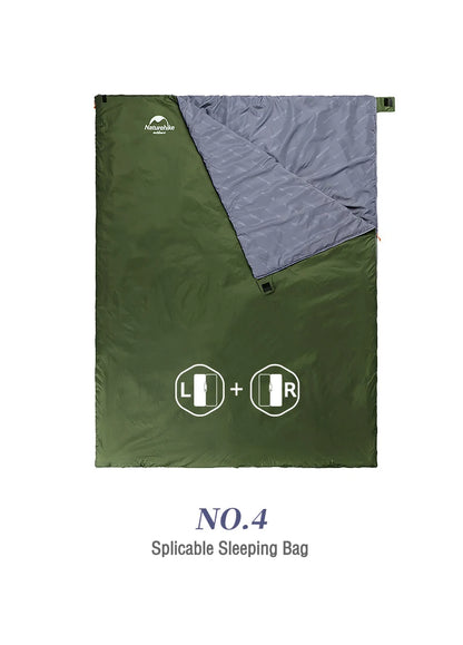 Sac de couchage Naturehike LW180 — 3 saisons, couplable en double, format enveloppe