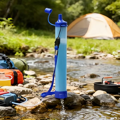 Filtre à eau à paille — Filtration 4 étapes, portable, sans batterie ni produit chimique