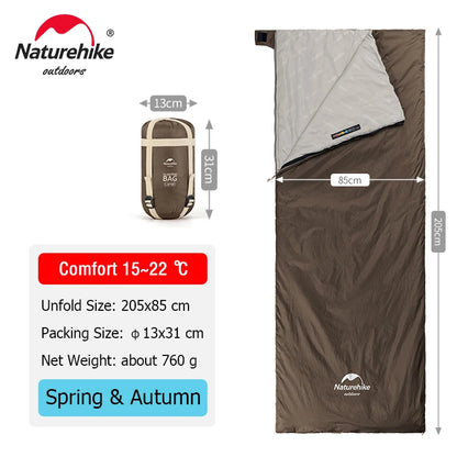 Sac de couchage Naturehike LW180 — 3 saisons, couplable en double, format enveloppe