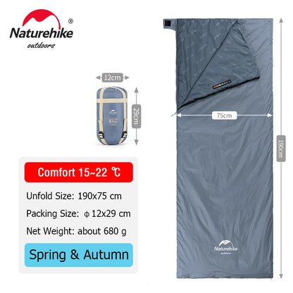 Sac de couchage Naturehike LW180 — 3 saisons, couplable en double, format enveloppe