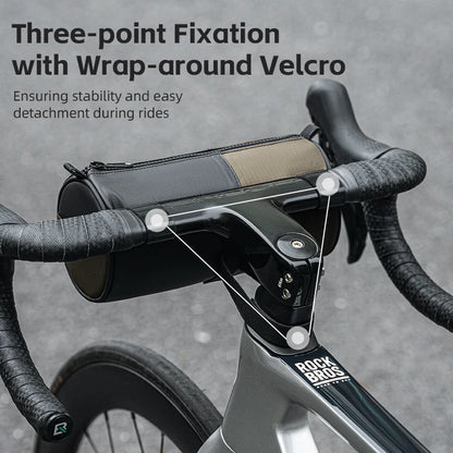 Schéma Three-point Fixation Wrap-around Velcro ROCKBROS — 3 points d'attache sur guidon et potence de vélo de route