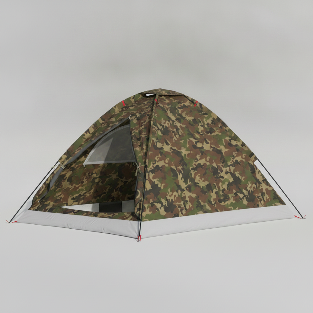 Tente dôme 2 personnes coloris Camouflage — vue studio 3/4